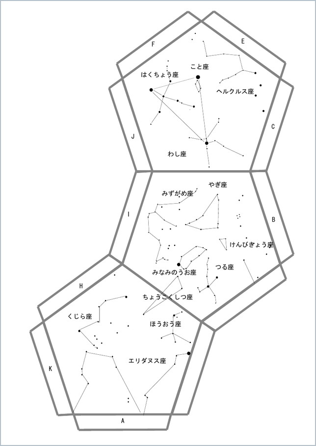 型紙2（正十二面体の星図）のプレビュー